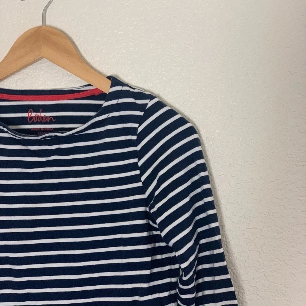 Boden | Striped 3/4 sleeves crewneck knit tee size 13/14